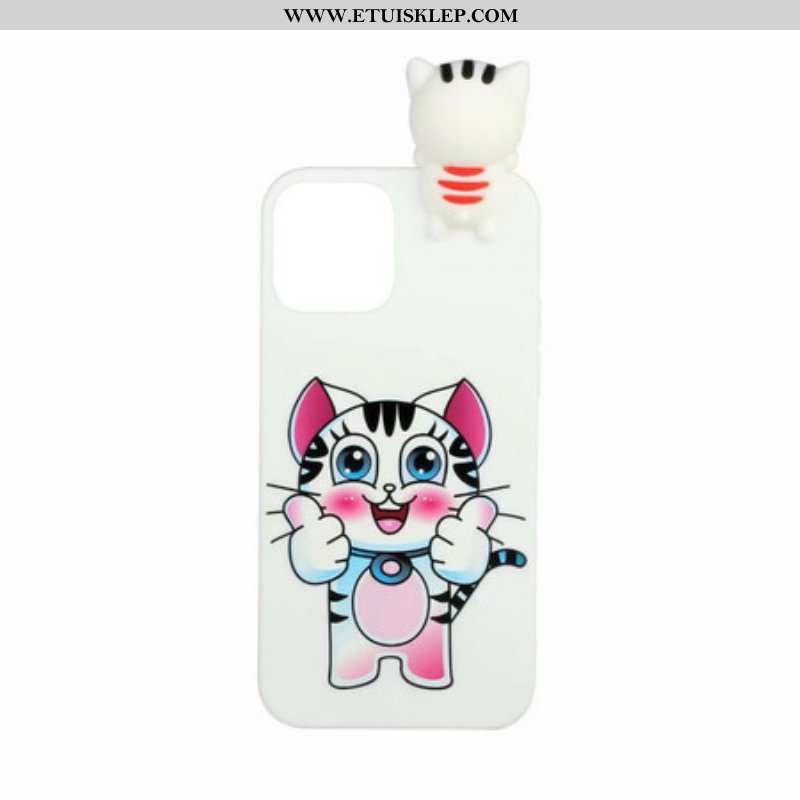 Etui do iPhone 13 Mini Zabawa Z Kotem W 3d